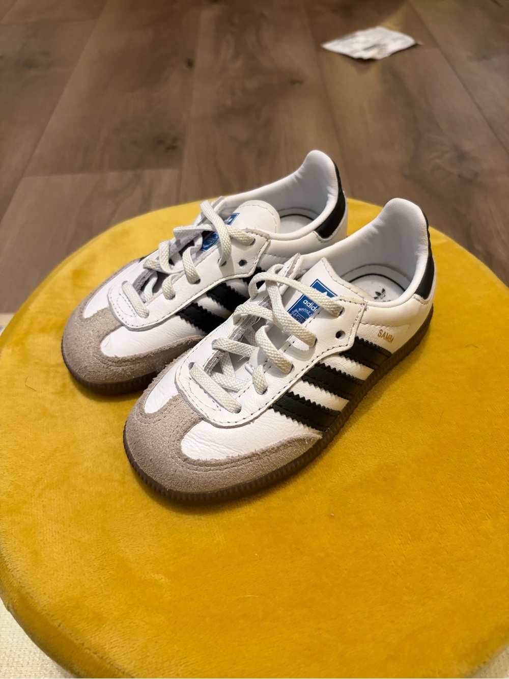 adidas Kids White Black Grey Samba Sneakers